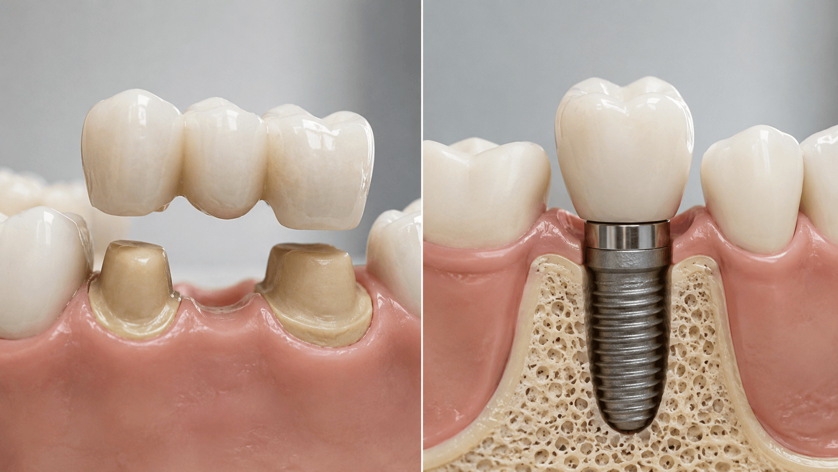 Porównanie mostu protetycznego i implantu zębowego - szczera rozmowa o kosztach w EBM Dentysta Poznań Piątkowo ul. Mateckiego 19