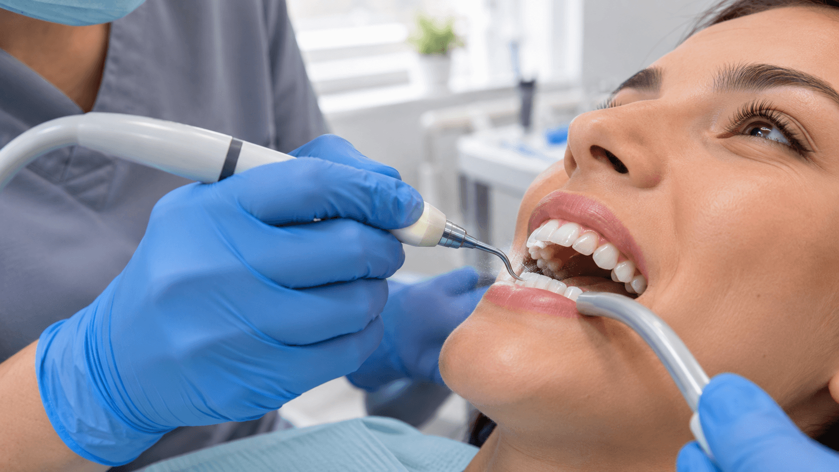 Zabieg skalingu i piaskowania zębów - profesjonalna higienizacja w EBM Dentysta Poznań Piątkowo ul. Mateckiego 19